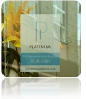 Recommended retailer sticker, platinum guild, platinum jeweller