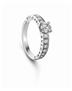 “Dedicata a Venezia” platinum ring with solitaire diamond and pavé diamonds.