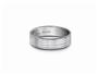 “Fused Lines” platinum wedding band with diamond inside.