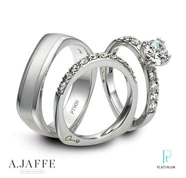Jaffe Platinum Diamond Wedding Rings Set
