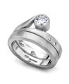Platinum engagement ring and matching wedding ring by Andrew Leggett