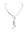 Bergio Platinum Diamond Pearl Necklace