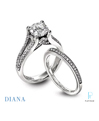 Diana Platinum Diamond Wedding Rings Set