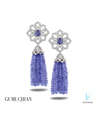 Gumuchian Platinum, Tanzanite, and Diamond Earrings