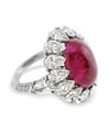 J.W. Currens Platinum, Diamond and Ruby Fashion Ring