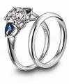 JamesAllen.com Platinum Diamond Sapphire Wedding Rings Set