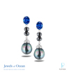 Jewels of Ocean Platinum, Topaz, Pearl, and Black Diamond Earrings