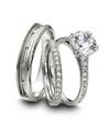 Judith Conway Platinum Diamond Wedding Rings Set