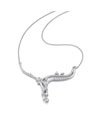 Platinum exhibits versatility in this high polish chain pendant with prong set diamonds
