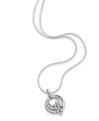 PTKP44 - Classic platinum circle pendant holding prong set diamonds