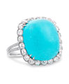 Leon Mege Platinum, Diamond, and Tourmaline Fashion Ring