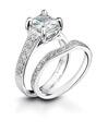 Lieberfarb Platinum Diamond Wedding Rings Set
