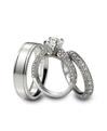 Lieberfarb Platinum Diamond Wedding Rings Set