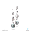 Mark Schneider Design Platinum, Pearl, and Diamond Earrings