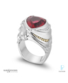 Mark Schneider Design Platinum, Tourmaline and Diamond Men's Fashion Ring