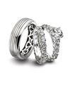 Martin Flyer Platinum Diamond Wedding Rings Set