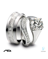 Michael Bondanza Platinum Diamond Wedding Rings Set