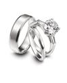 Michael C Fina Platinum Diamond Wedding Rings Set