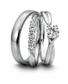 Michael C Fina Twist Platinum Diamond Wedding Rings Set