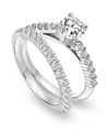 Novell Design Studio Platinum and Diamond Wedding Rings Set
