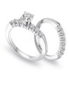 Novell Design Studio Platinum and Diamond Wedding Rings Set