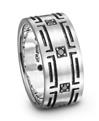Novell Design Studio Platinum and Black Diamond Wedding Band