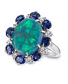 Oscar Heyman Platinum, Opal, Sapphire, and Diamond Fashion Ring