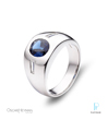 Oscar Heyman Platinum, Sapphire, and Diamond Men's Ring
