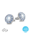 Pioneer Gems Platinum, Sapphire, and Diamond Cufflinks