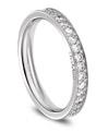 Alliance diamant tour complet en platine 4 grains, DiaMee