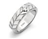 Platinum men's studded band. Code is 32
