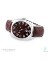 Tycoon Platinum and Leather Watch