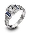 Timeless Designs Legacy Platinum Diamond Sapphire Engagement Ring
