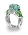 Designs by Tracy Janule Platinum Aquamarine Peridot Ring