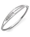 PTUB7 - Platinum oval bracelet studded with channels & prong set diamonds