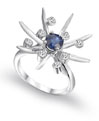 Vanessa Leu Fine Jewelry Platinum, Diamond, and Sapphire Engagement Ring