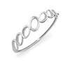 High polish platinum loops bracelet with inset diamonds. Code is PTF45