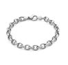 High polish and laser cut link platinum bracelet. Code is PTB120