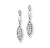 Created with finesse, marquise shape dual finish earrings with pave set diamonds. Code is PTU17