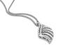The finesse and strength of platinum holding diamonds on a shell shaped pendant. Code is PTP57