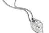 A platinum leaf with natural texture alongside prong set diamonds. Code is PTF70