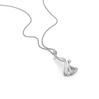 An artistic interpretation of platinum pendant. Entwined with high polish and matt wires studded wit