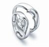 A piece of your heart embedded on each matt finish platinum love bands. Code is PTJ48