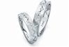 An elegant pair of matt finish platinum love bands with flush set diamonds. Code is PTS13-14