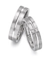 An understated sophistication lies in these brush matt finish platinum love bands. Code is PTJX56-57
