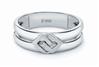A contemporary display of men's platinum range on this satin finish platinum ring. Code is PTU91