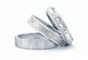 A suave range of matt, satin and high polish platinum rings. Code is PTK90