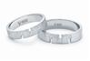 An elegant pair of platinum love bands in satin finish and channel. Code is PTP 60-61